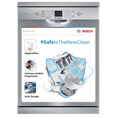 BOSCH Series 6 13 Place Settings Free Standing Dishwasher with Glass Protection Technology (Silver Inox)
