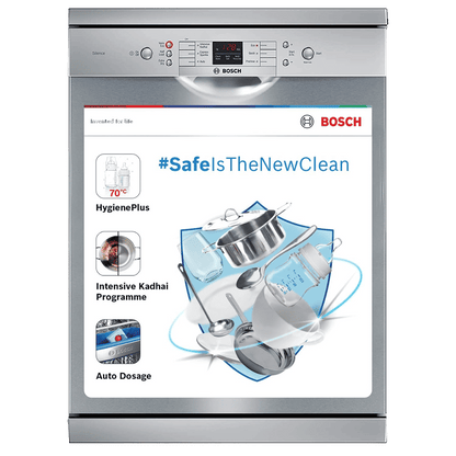 BOSCH Series 6 13 Place Settings Free Standing Dishwasher with Glass Protection Technology (Silver Inox)