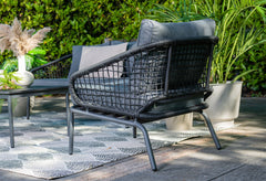 Kelly Outdoor Garden Balcony Sofa Set 2 Seater, 2 Single seater and 1 Table Set (Dark Grey)