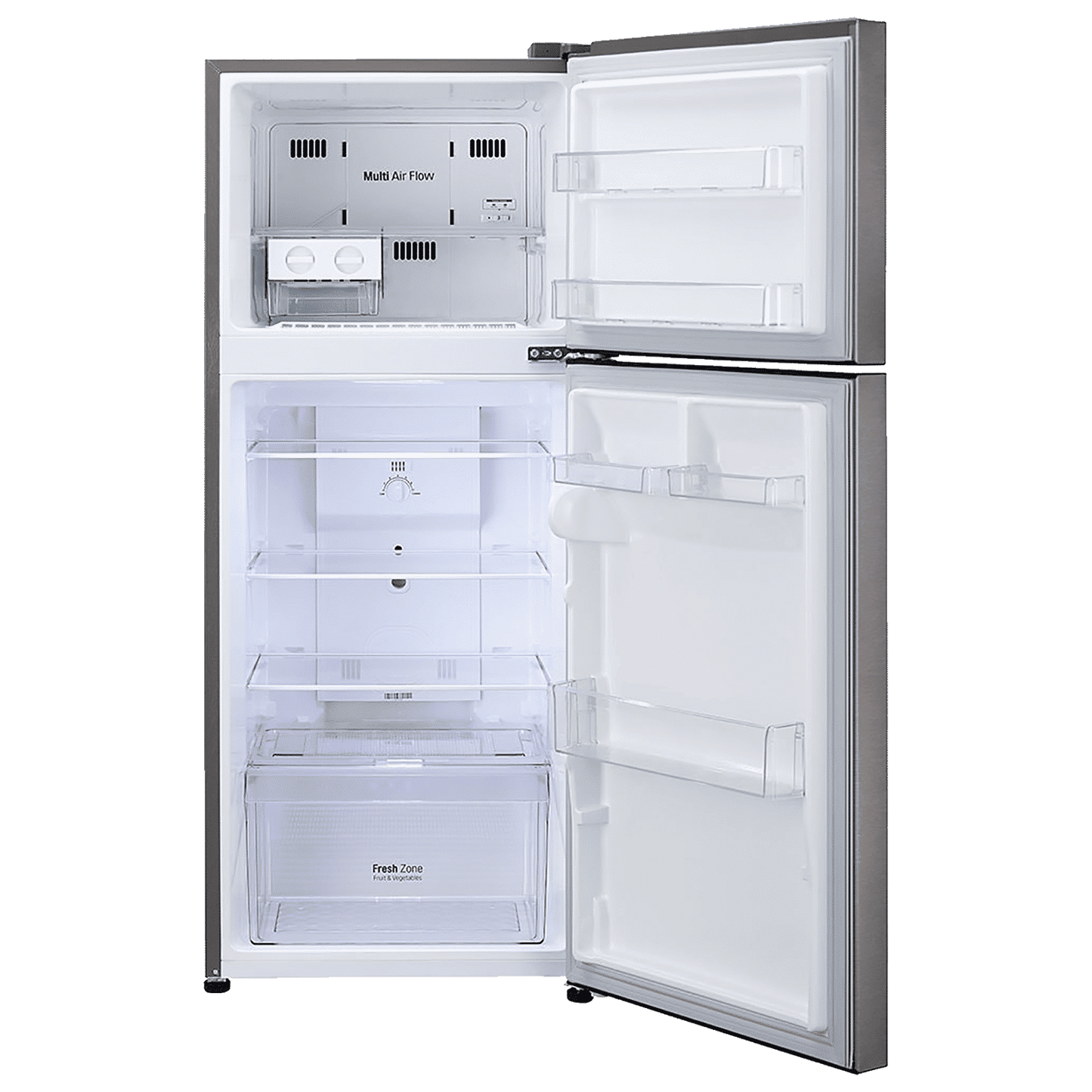 LG 242 Litres 2 Star Frost Free Double Door Refrigerator with Multi Air Flow (GL-N292DDSY, Dazzle Steel)