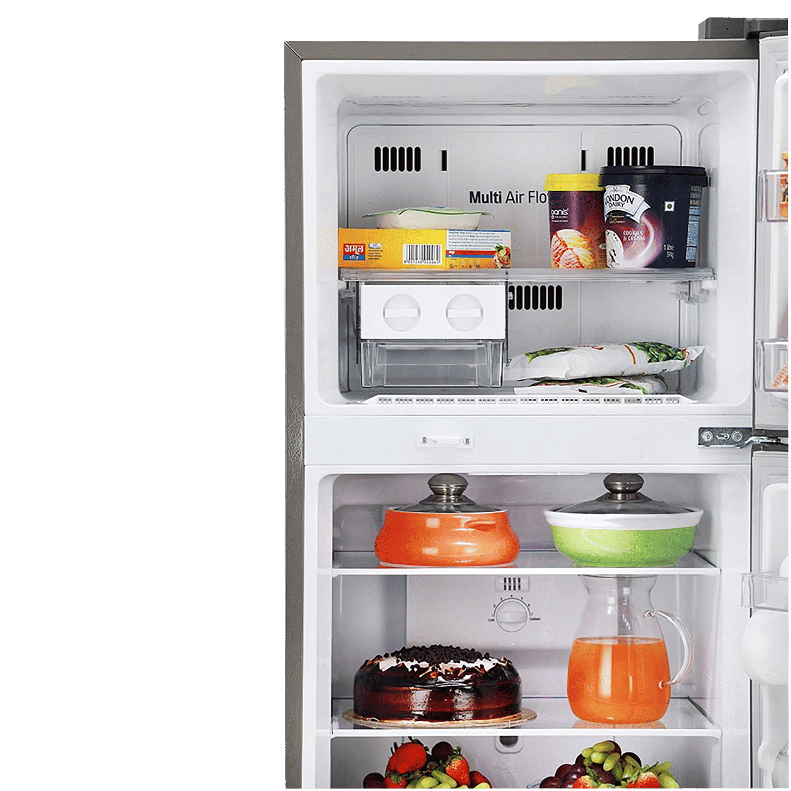 LG 242 Litres 2 Star Frost Free Double Door Refrigerator with Multi Air Flow (GL-N292DDSY, Dazzle Steel)