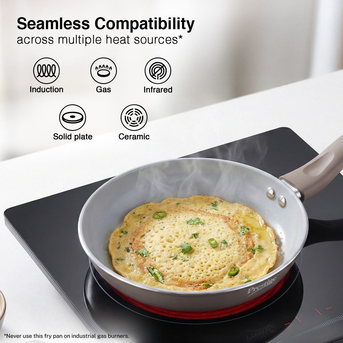 Prestige Ceraglide Duo Ceramic Coating Non Stick Aluminium Cookware Omni Tawa Dia 25 cm, Prestige Ceraglide Duo Ceramic Coating Non Stick Aluminium Cookware Fry Pan Dia 24 cm (1.6 Litre)