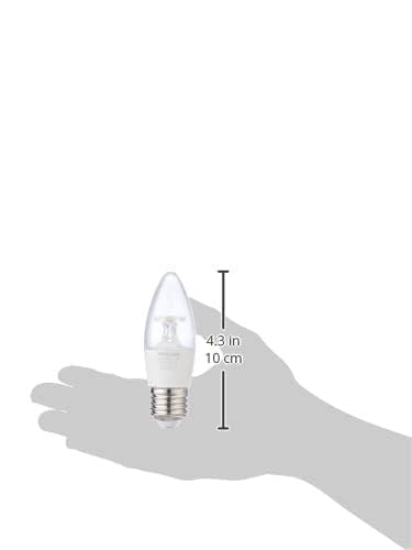 Philips 4-Watt 400-lumen Clear Candle E27 Base (Warm White) - Decorative, Ambience for Chandeliers