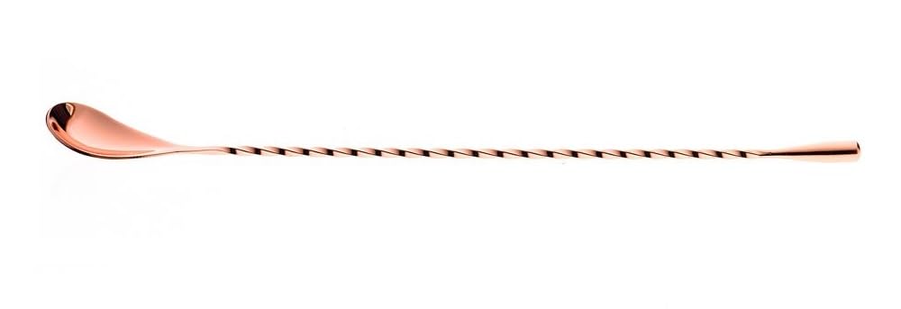 Dynore Stainless Steel Copper Plated Twisted Design Teardrop Bar Spoon/Mixing Spoon/Cocktail Mixing Spoon/Stirring Spoon