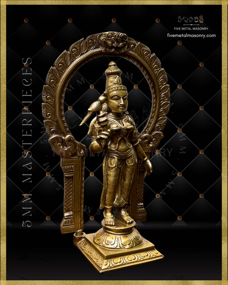 Meenakshi Panchaloha Bronze Icon - 11" with arch - Masterpieces Collection