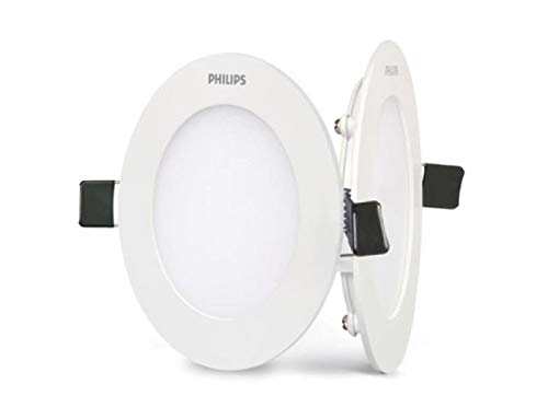 Philips 7-Watt Round Duraslim Recessed Metal Downlighter Ceiling Panel Light (Warm White,Pack of 1)