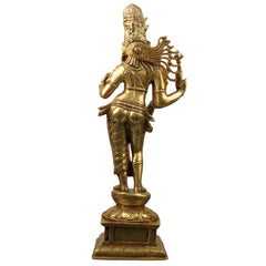 Brass Ardhanarishwar Idol Shiva Shakti Ardhanarishvara Arthanareeswarar Murti Statue 53cm, Gold, 21 Inch, 1 Piece