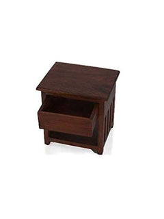 Side Table (Walnut) for Bedroom | Sheesham Wood Bedside Table for Bedroom Wooden Side Table