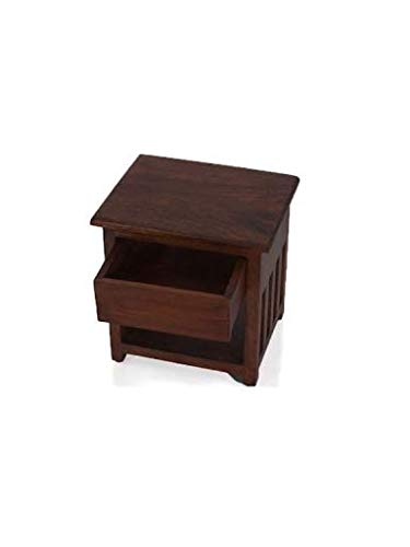 Side Table (Walnut) for Bedroom | Sheesham Wood Bedside Table for Bedroom Wooden Side Table