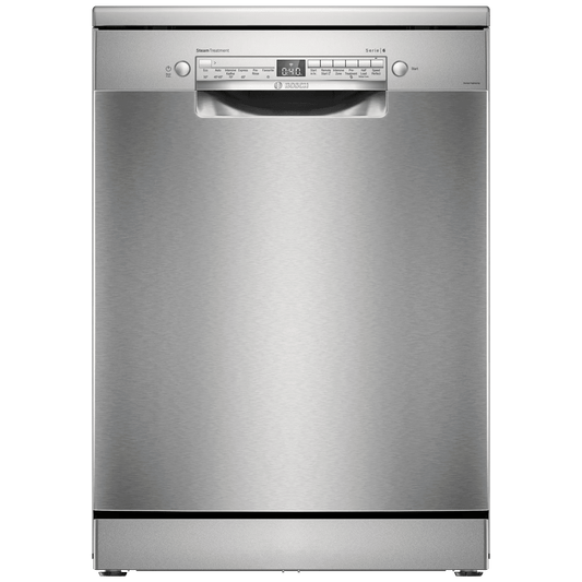 BOSCH Series 6 14 Place Settings Free Standing Dishwasher with Glass Protection Technology (No Pre-rinse Required, Silver)