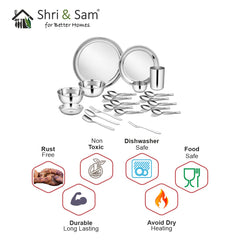 Stainless Steel 21 PCS Dinner Set (1 Person) Shagun