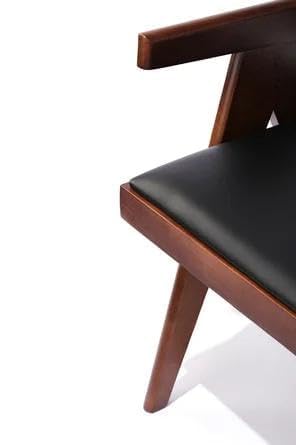 Sheesham Wood Cane Chair for Living Room | Mid-Century Accent Armchair with Handwoven Rattan Back & Seat | Wood