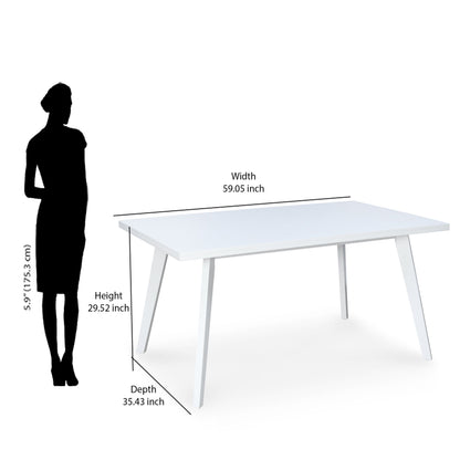 Nilkamal Lawson 6 Seater Dining Table (White)
