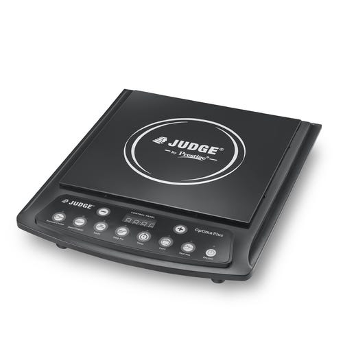 Judge by Prestige 1600 Watts Optima Plus Induction Cooktop | Pre-Set Indian Menu Options | Timer Function | Push Button | Easy to Clean