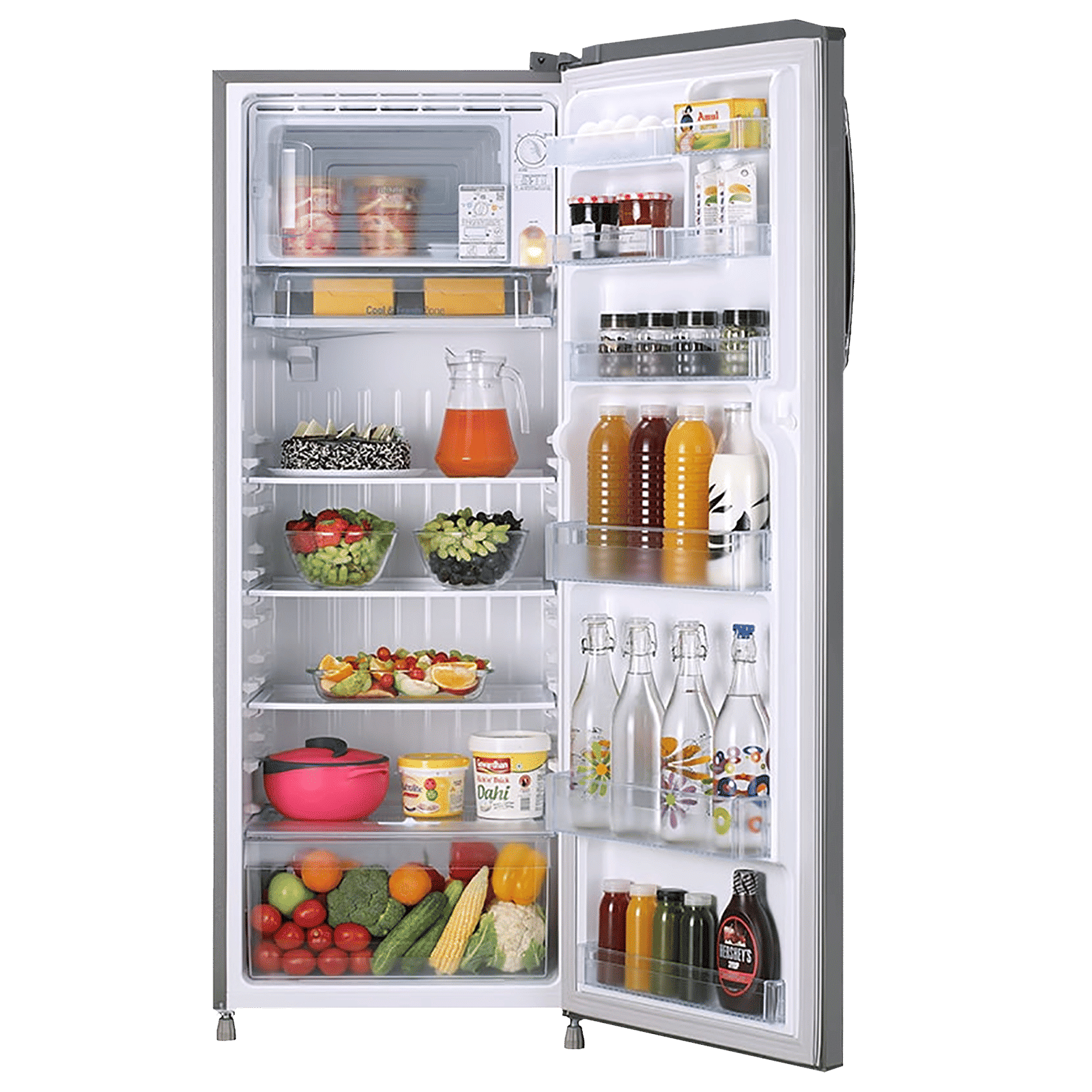 LG 261 Litres 3 Star Direct Cool Single Door Refrigerator with Stabilizer Free Operation (GL-B281BPZX.DPZZEB, Shiny Steel)
