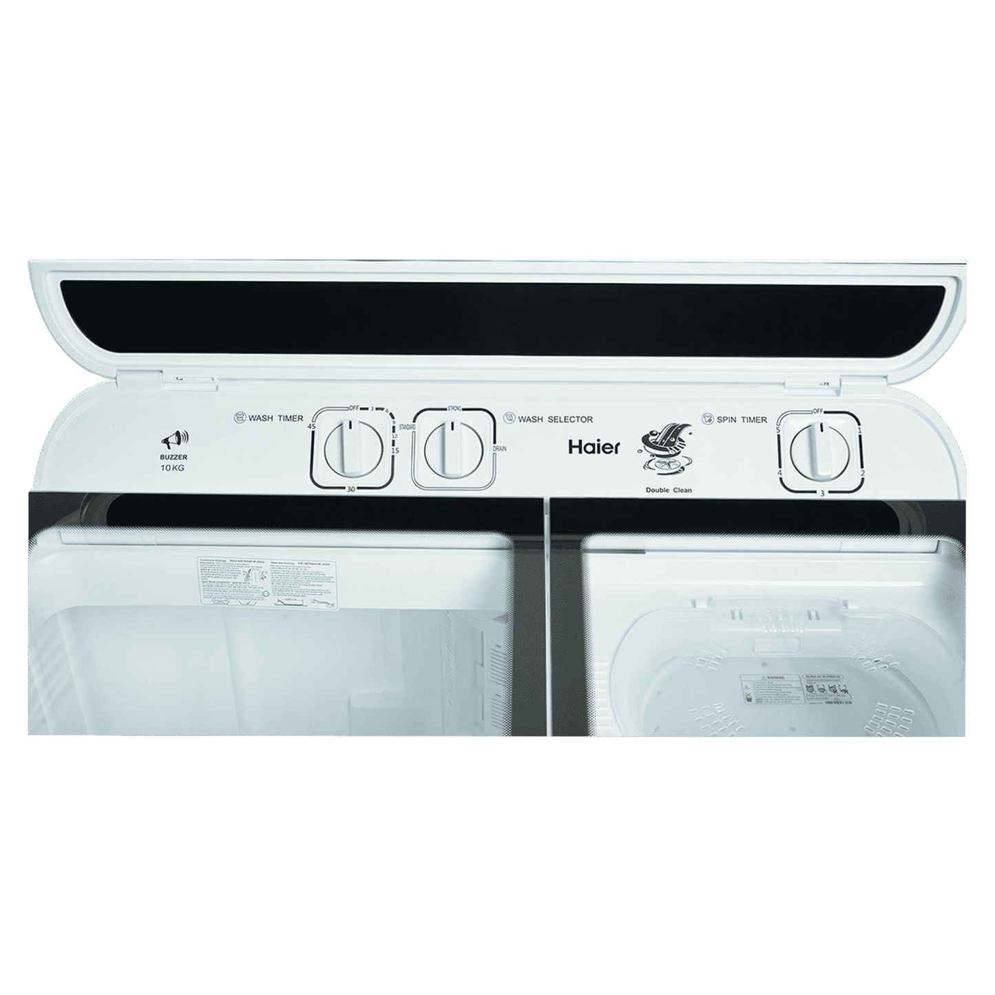 Haier 10 kg 5 Star Semi Automatic Washing Machine with 4D Magic Filter (HTW100-178BK, Black)