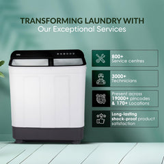 Haier 10 kg 5 Star Semi Automatic Washing Machine with 4D Magic Filter (HTW100-178BK, Black)