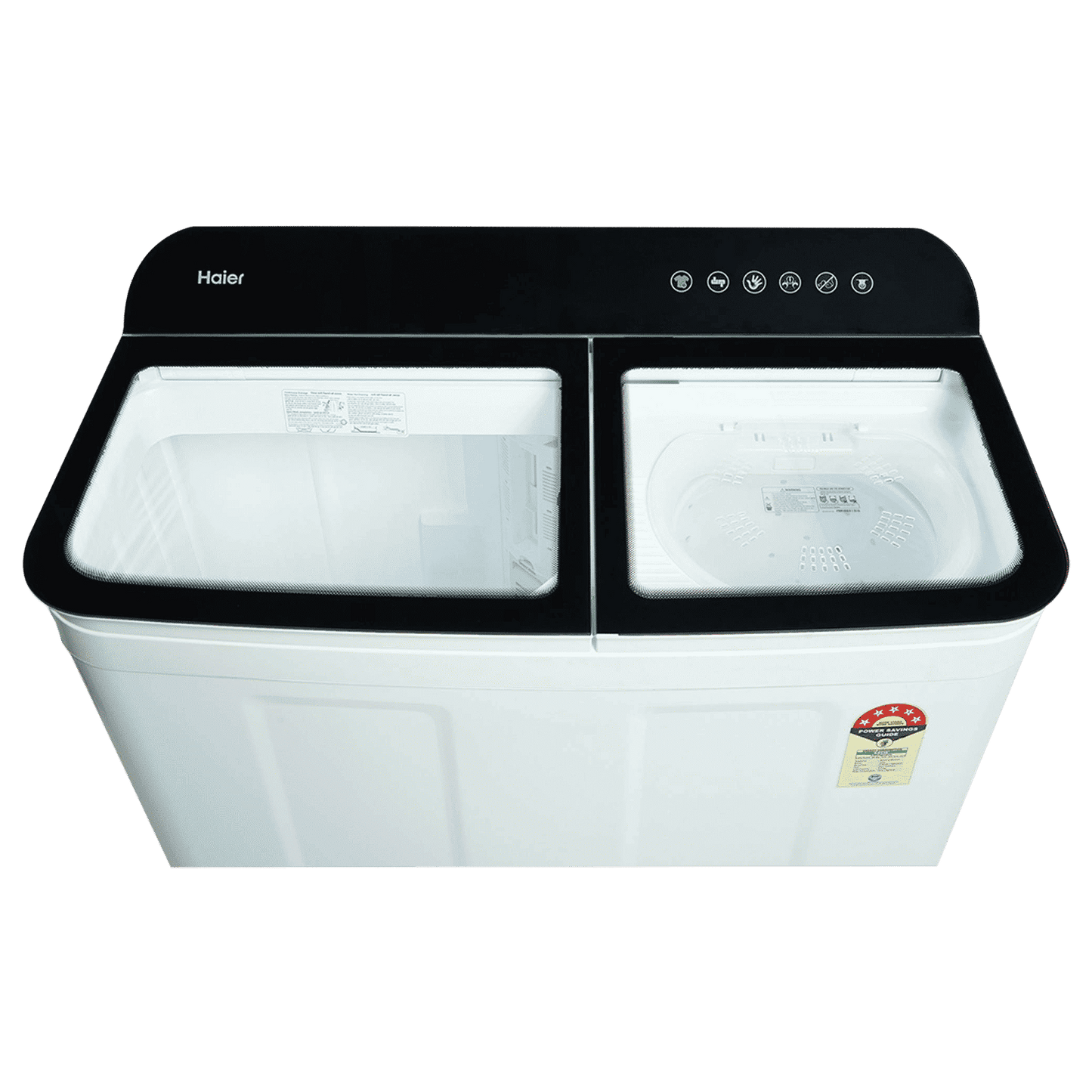 Haier 10 kg 5 Star Semi Automatic Washing Machine with 4D Magic Filter (HTW100-178BK, Black)