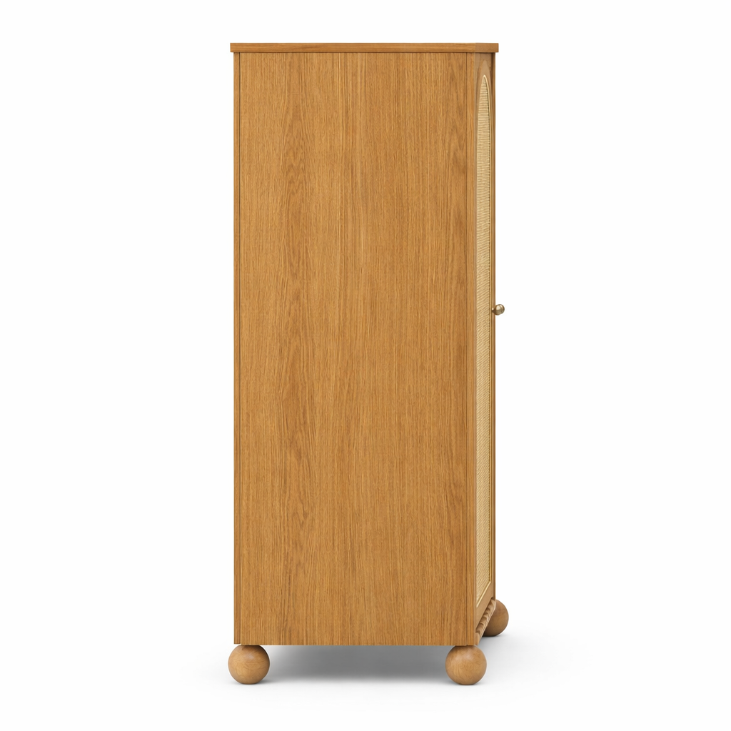 Valencia Rattan Mid-Century Wooden Cane Cabinet