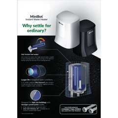 AO Smith MiniBot 3 Litre 5 Star Vertical Instant Geyser with Cutting Edge Technology (White)