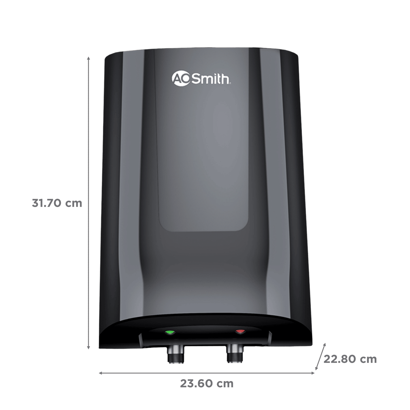 AO Smith MiniBot 3 Litres 5 Star Vertical Instant Water Geyser with Glass Coated (Black)