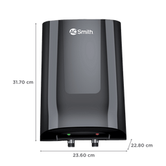 AO Smith MiniBot 3 Litres 5 Star Vertical Instant Water Geyser with Glass Coated (Black)