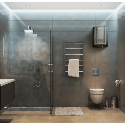 AO Smith MiniBot 3 Litres 5 Star Vertical Instant Water Geyser with Glass Coated (Black)