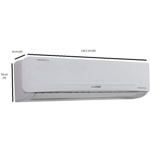 Lloyd 2 Ton (3 Star-Inverter) Split AC with Smart 4 Way Swing | Auto Restart | Sleep Mode | Copper Condenser Coil | Remote Control (GLS24I3KWSEM)