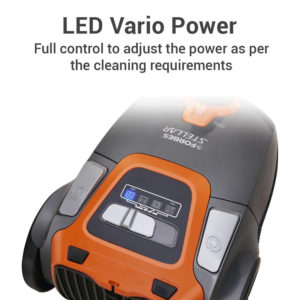 EUREKA FORBES Stellar 1600W Dry Vacuum Cleaner with Suction & Blower Function (LED Vario Power, Orange & Black)