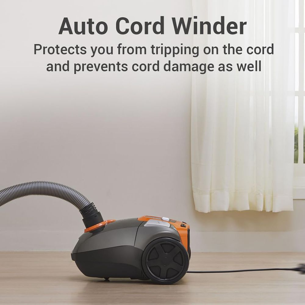 EUREKA FORBES Stellar 1600W Dry Vacuum Cleaner with Suction & Blower Function (LED Vario Power, Orange & Black)