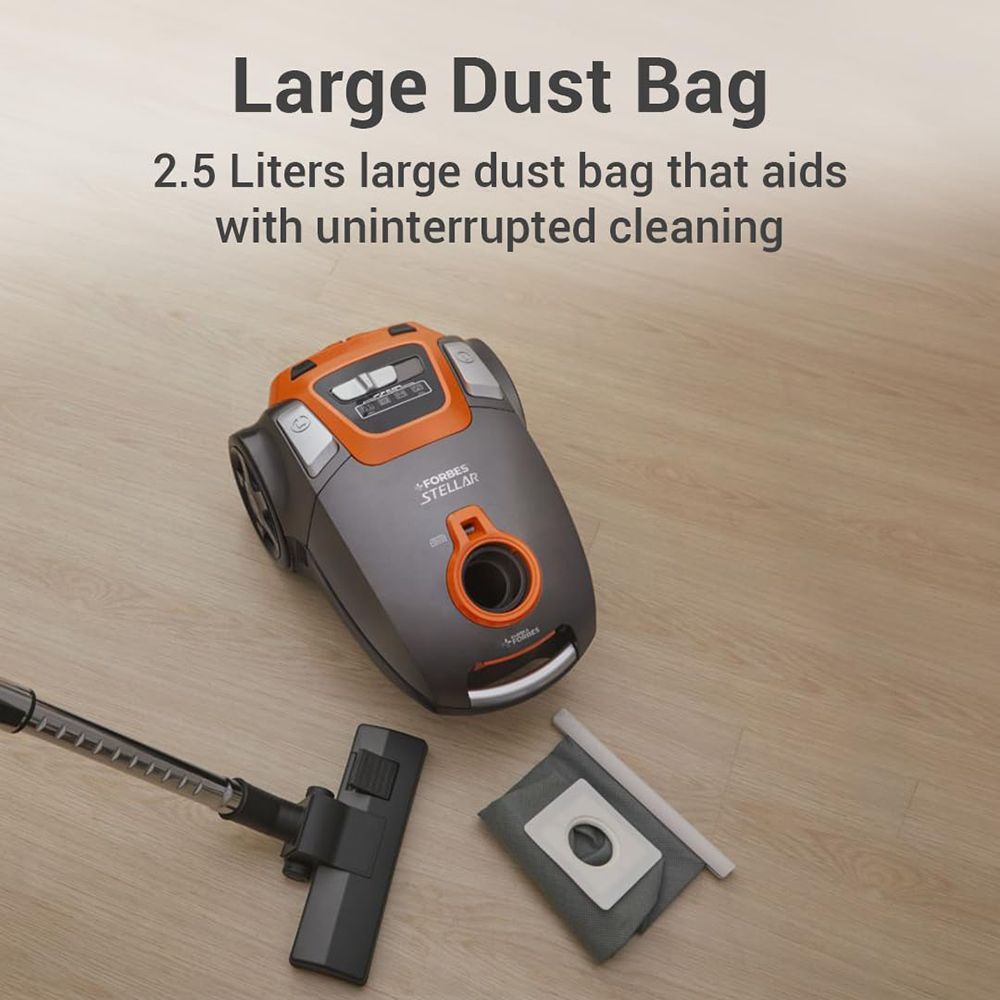 EUREKA FORBES Stellar 1600W Dry Vacuum Cleaner with Suction & Blower Function (LED Vario Power, Orange & Black)