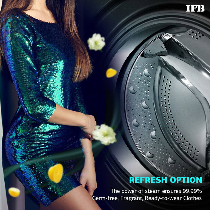 IFB 8.5/6.5 kg 5 Star Inverter Fully Automatic Front Load Washer Dryer (Executive ZXS, Power Steam Wash, Silver)