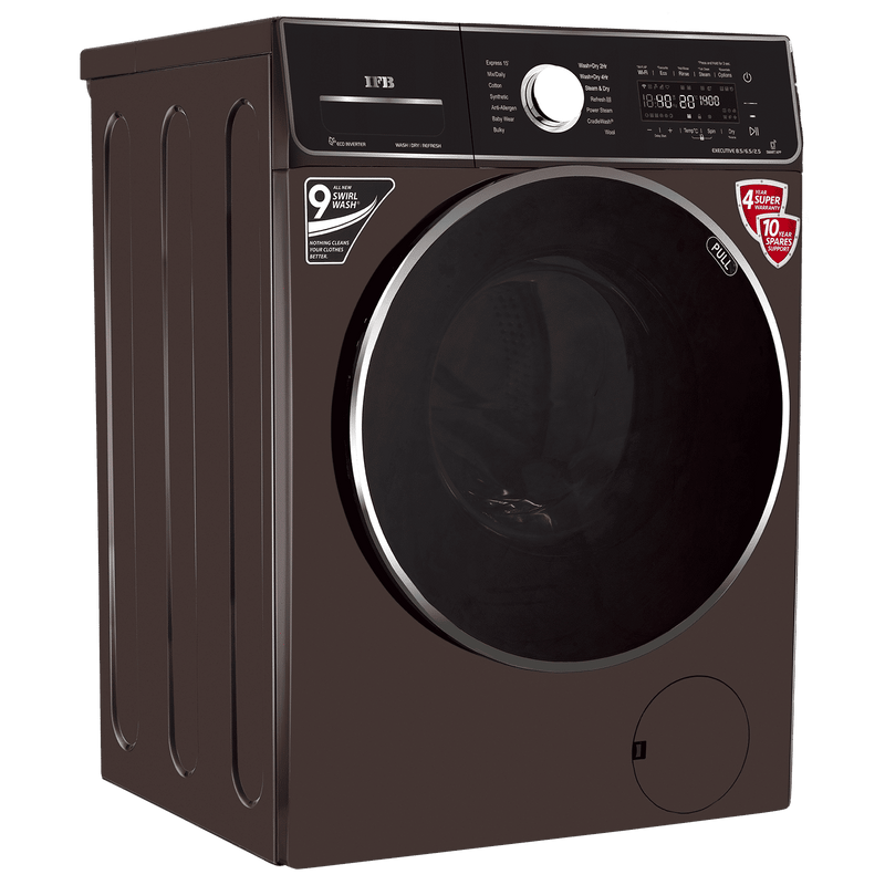 IFB 8.5/6.5 kg 5 Star Inverter Fully Automatic Front Load Washer Dryer (Executive ZXM, Power Steam Wash, Mocha)