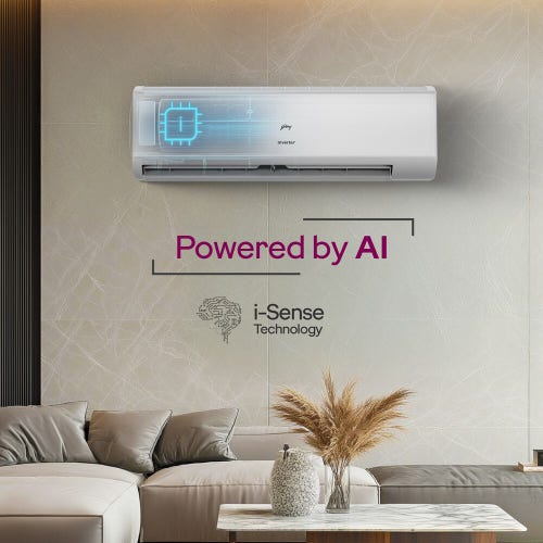 Godrej 1.5 Ton 5 Star Inverter Split AC | 5-in-1 Convertible | Heavy Duty Cooling | Pure Air Filter | Silent Operation | Smart Diagnosis | Self Clean Tech (SIC18ITC5-WYD, White) 2025 Model
