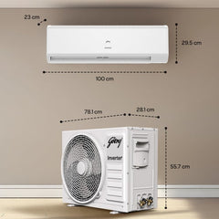 Godrej 1.5 Ton 5 Star Inverter Split AC | 5-in-1 Convertible | Heavy Duty Cooling | Pure Air Filter | Silent Operation | Smart Diagnosis | Self Clean Tech (SIC18ITC5-WYD, White) 2025 Model