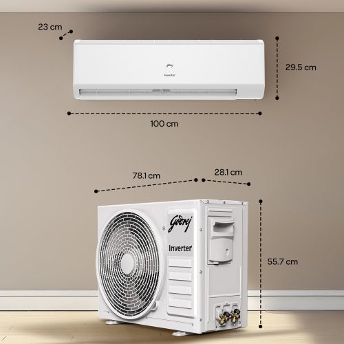 Godrej 1.5 Ton 5 Star Inverter Split AC | 5-in-1 Convertible | Heavy Duty Cooling | Pure Air Filter | Silent Operation | Smart Diagnosis | Self Clean Tech (SIC18ITC5-WYD, White) 2025 Model