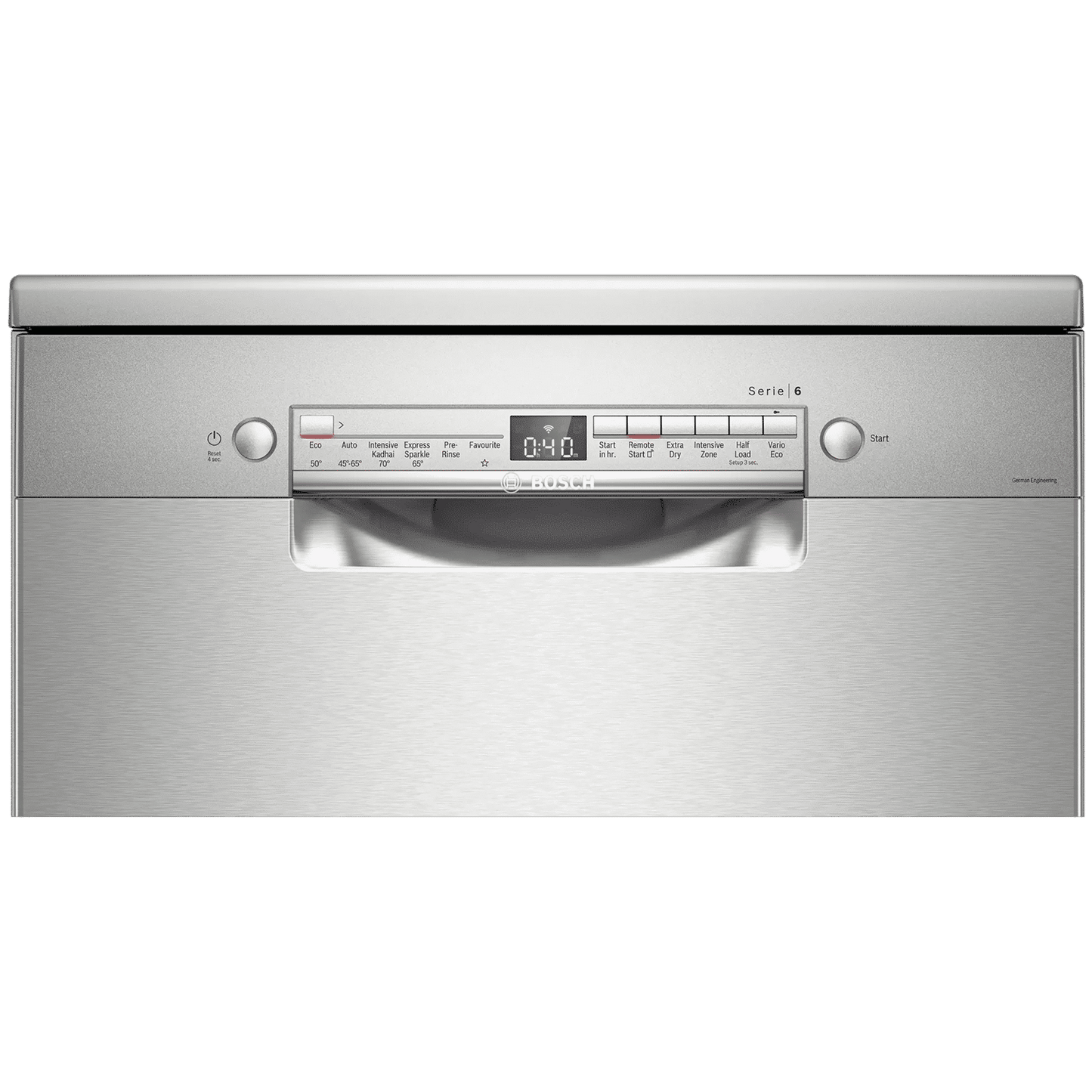 BOSCH Series 6 13 Place Settings Free Standing Dishwasher with Glass Protection Technology (Silver Inox)