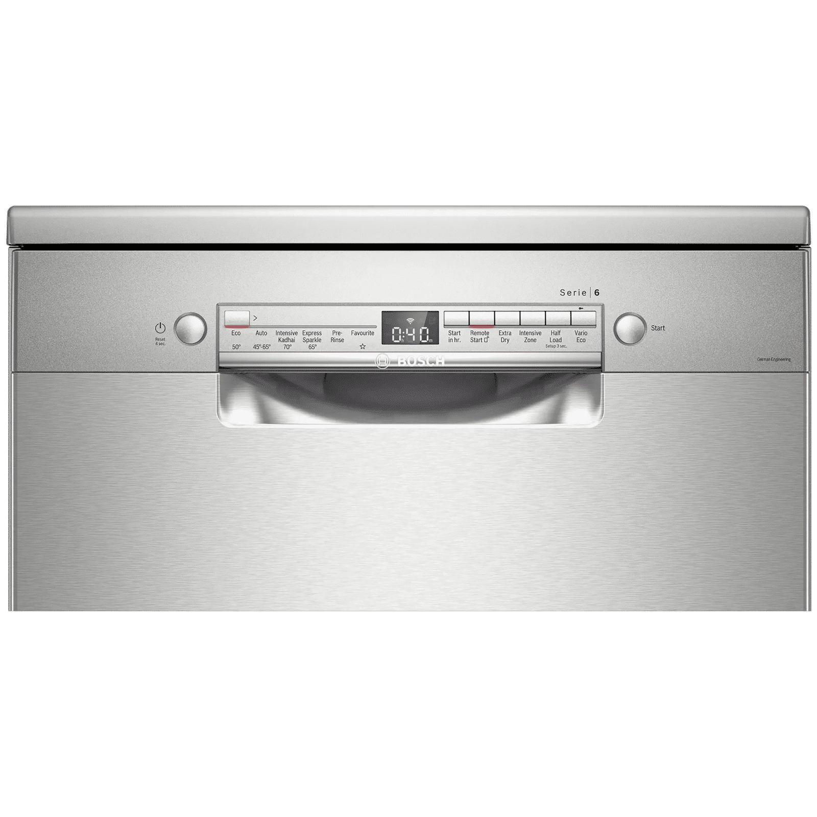 BOSCH Series 6 13 Place Settings Free Standing Dishwasher with Glass Protection Technology (Silver Inox)