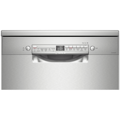 BOSCH Series 6 13 Place Settings Free Standing Dishwasher with Glass Protection Technology (Silver Inox)