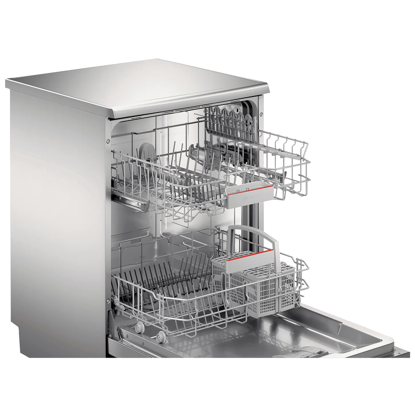 BOSCH Series 6 13 Place Settings Free Standing Dishwasher with Glass Protection Technology (Silver Inox)