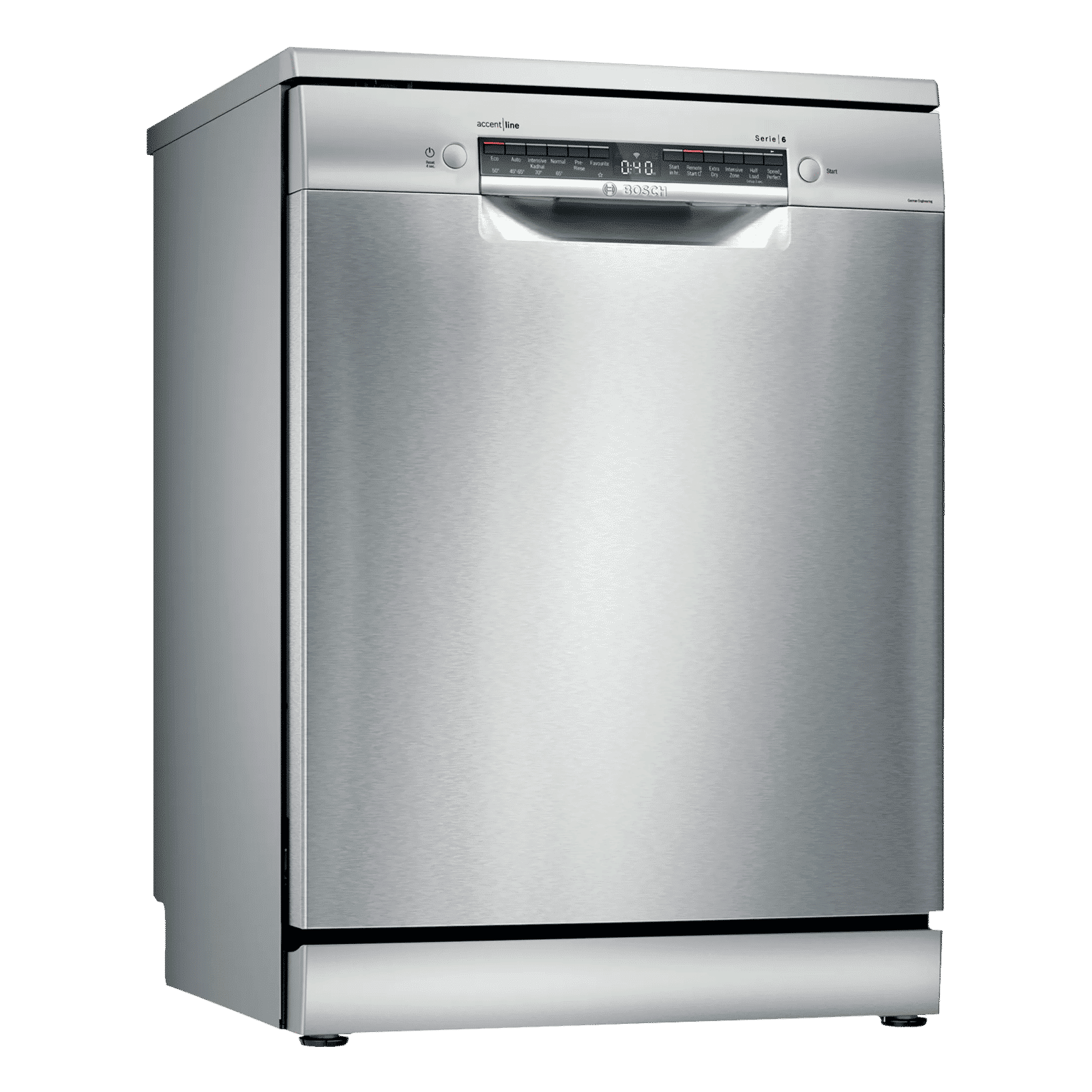 BOSCH Series 6 14 Place Settings Free Standing Dishwasher with Triple Rackmatic System (Silver Inox)