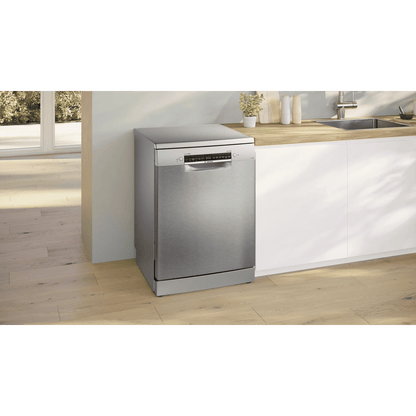 BOSCH Series 6 14 Place Settings Free Standing Dishwasher with Triple Rackmatic System (Silver Inox)