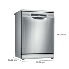 BOSCH Series 6 14 Place Settings Free Standing Dishwasher with Triple Rackmatic System (Silver Inox)