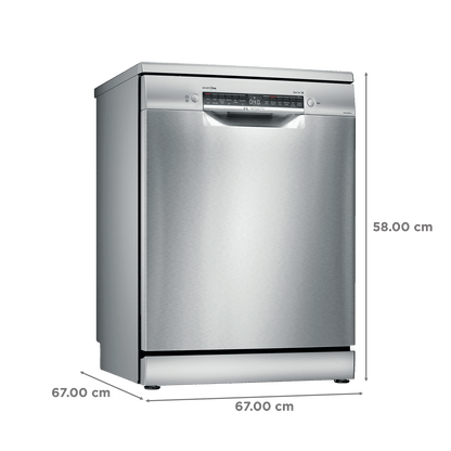 BOSCH Series 6 14 Place Settings Free Standing Dishwasher with Triple Rackmatic System (Silver Inox)