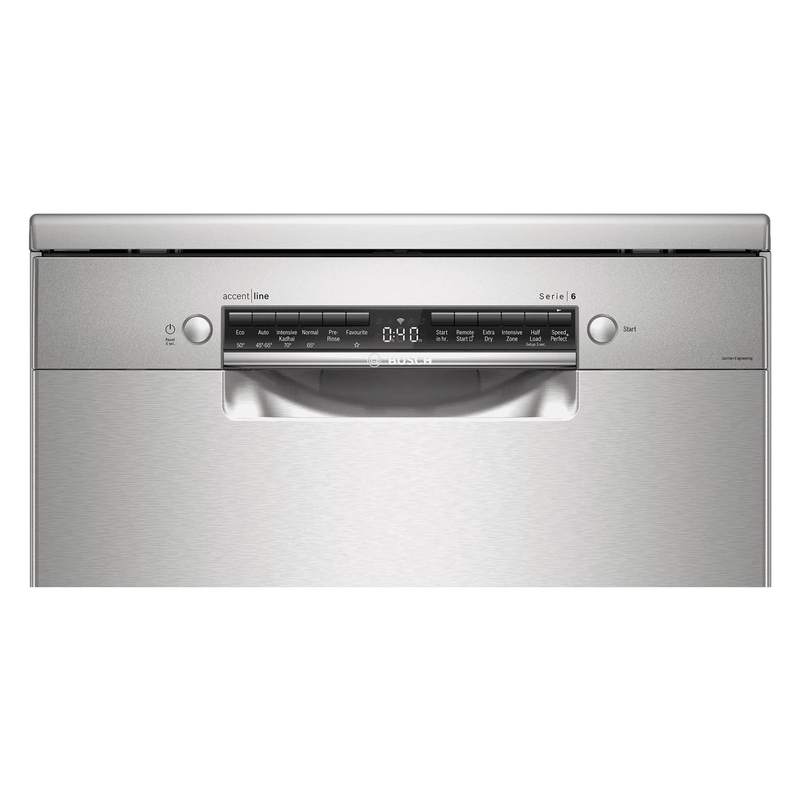 BOSCH Series 6 14 Place Settings Free Standing Dishwasher with Triple Rackmatic System (Silver Inox)