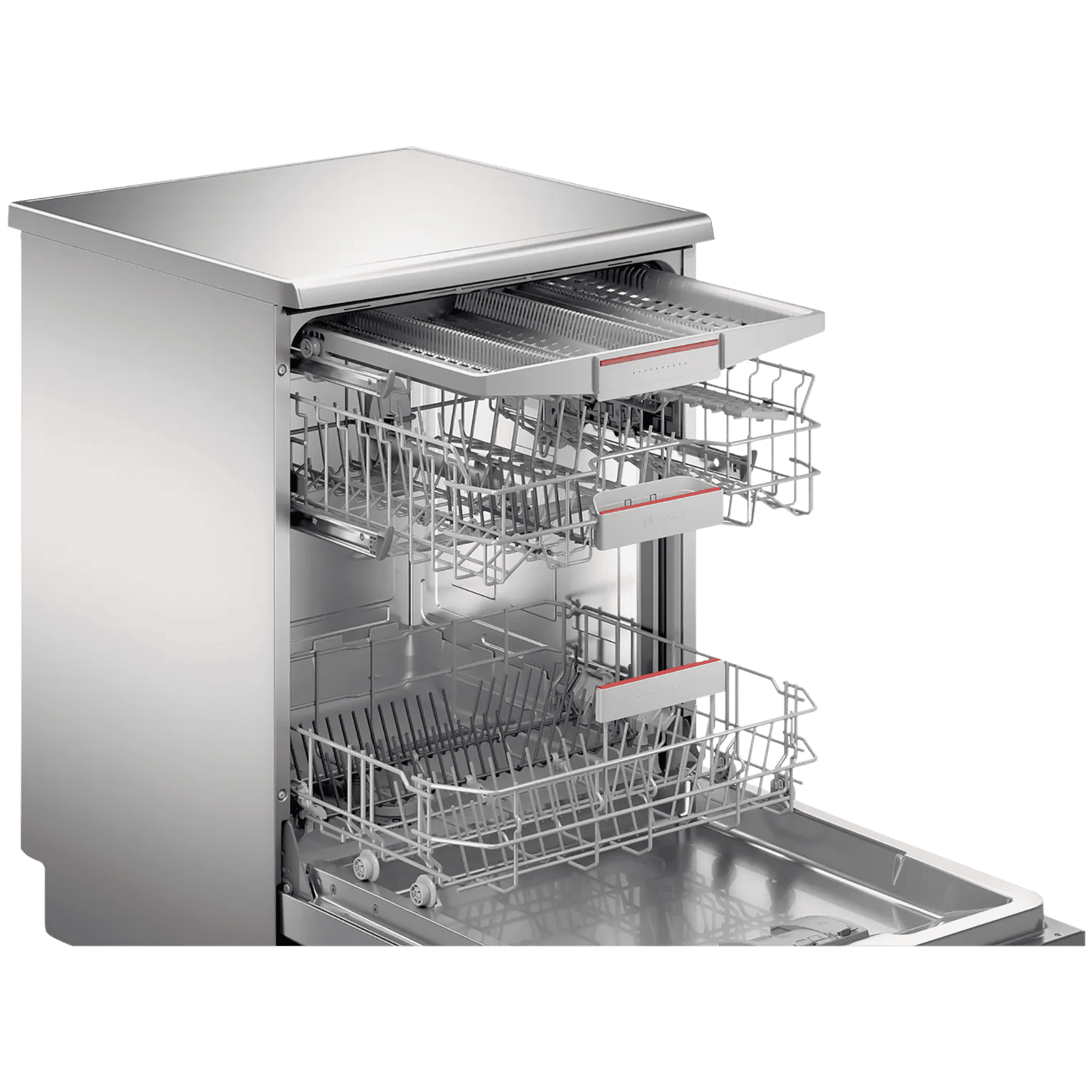 BOSCH Series 6 14 Place Settings Free Standing Dishwasher with Triple Rackmatic System (Silver Inox)
