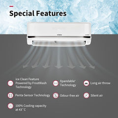 Hitachi 1.5 Ton 5 Star Inverter Split AC | 100% Copper | ice Clean Technology | 4 Way Swing | Xpandable+ (Yoshi 5500 STXL, RAS.V518PCCISH1 | White) 2025 Model