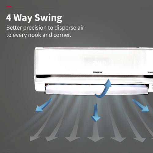 Hitachi 1.5 Ton 5 Star Inverter Split AC | 100% Copper | ice Clean Technology | 4 Way Swing | Xpandable+ (Yoshi 5500 STXL, RAS.V518PCCISH1 | White) 2025 Model