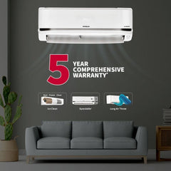 Hitachi 1.5 Ton 5 Star Inverter Split AC | 100% Copper | ice Clean Technology | 4 Way Swing | Xpandable+ (Yoshi 5500 STXL, RAS.V518PCCISH1 | White) 2025 Model
