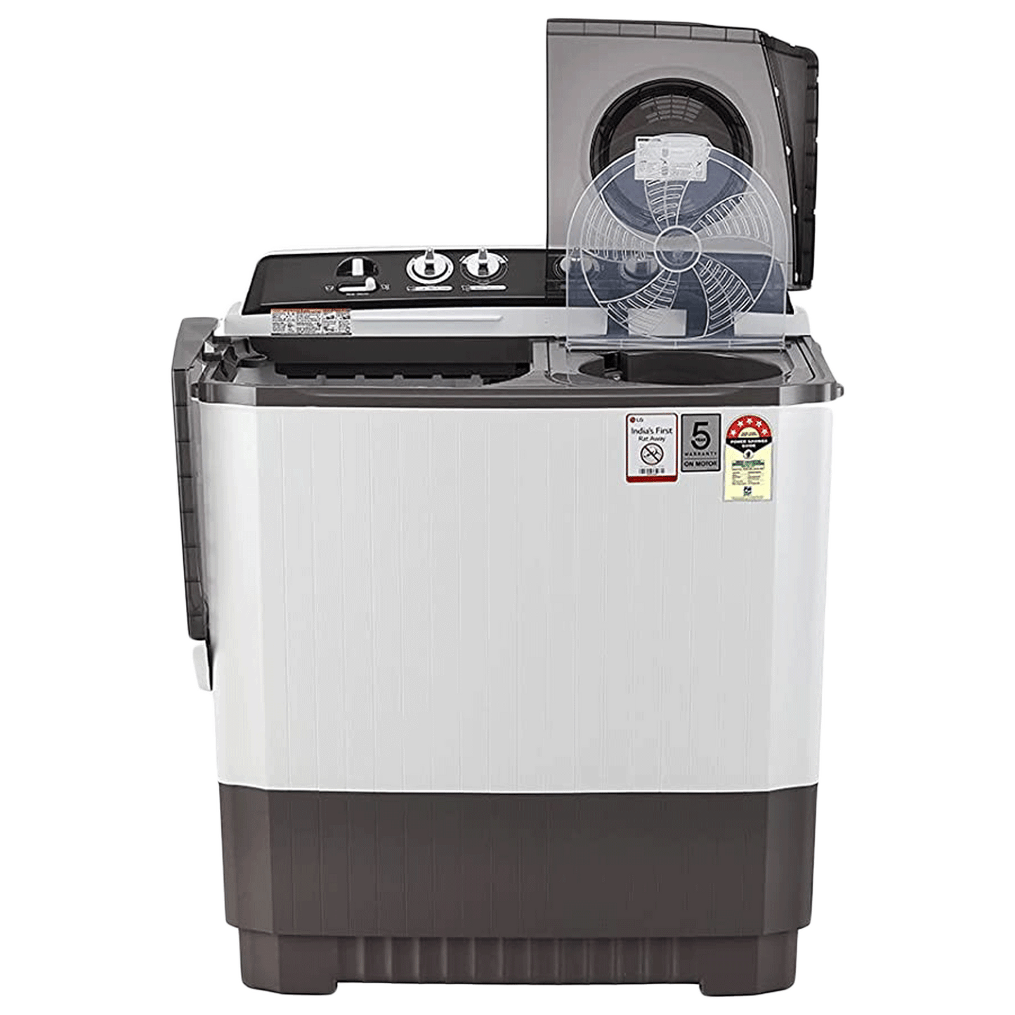 LG 9 kg 5 Star Semi Automatic Washing Machine with Lint Filter (P9041SGAZ.ADGQEIL, Grey)